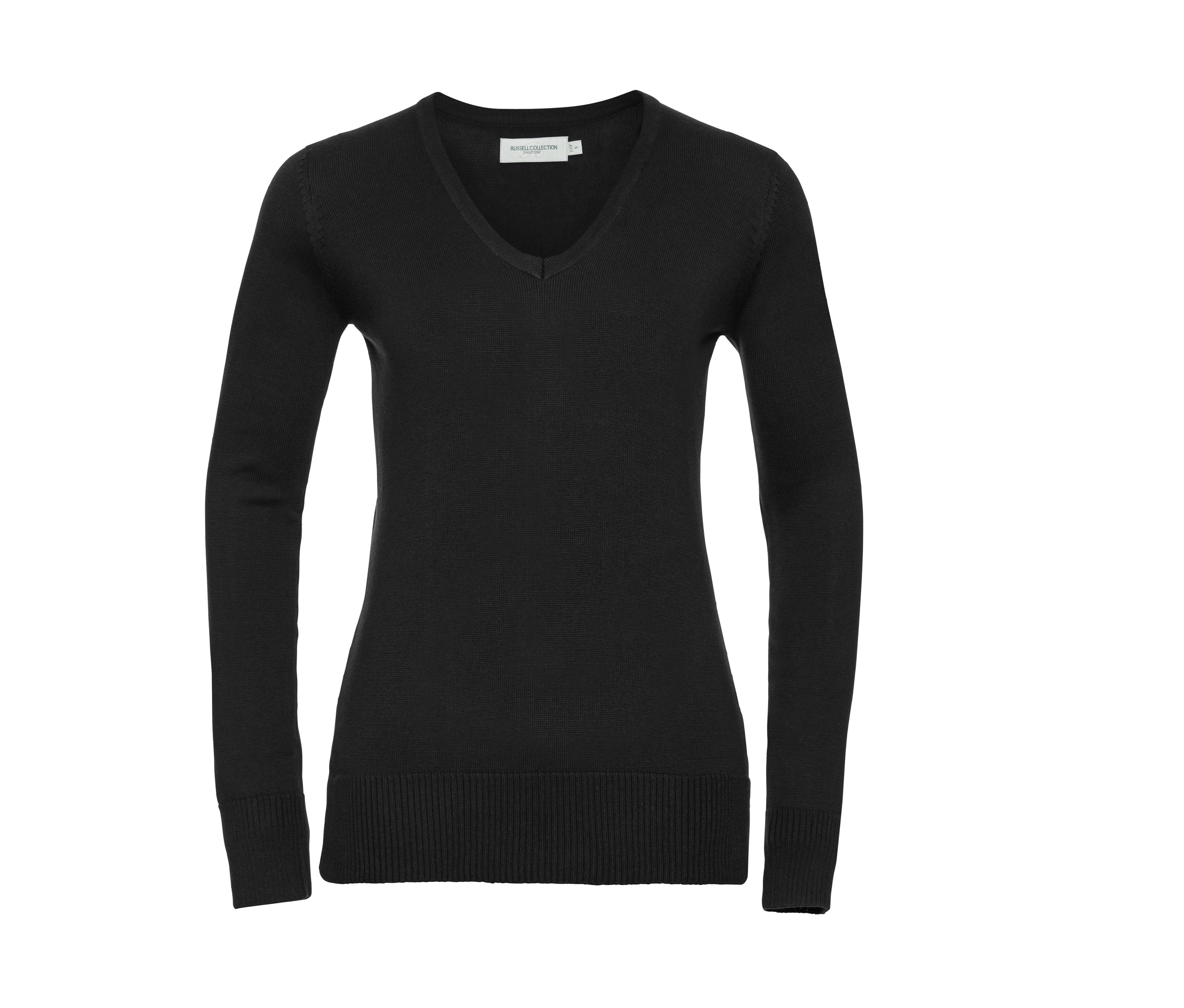 LADIES' V-NECK KNITTED PULLOVER