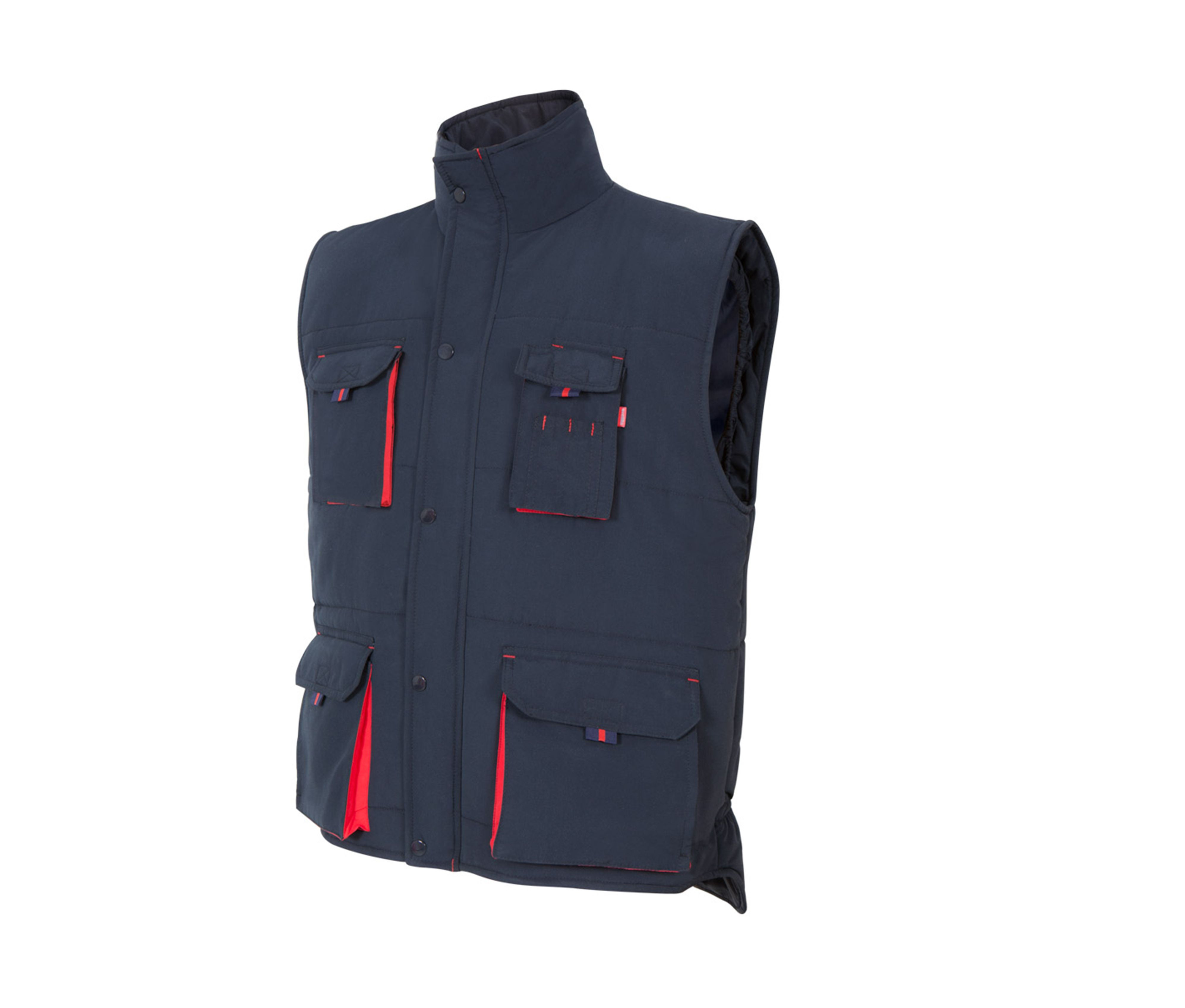 GILET MATELASSÉ BICOLORE MULTIPOCHES